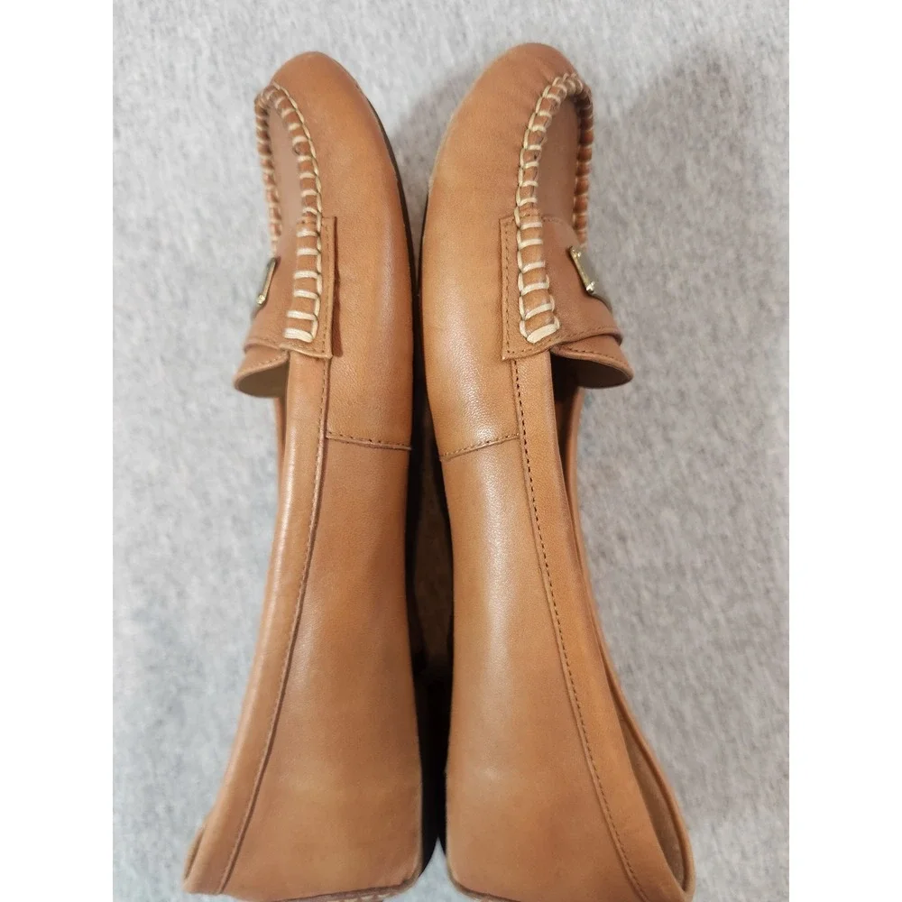 Vionic Sydney Loafers Womens 8 Tan Leather Orthaheel Driving Mocs 456SYDNEY